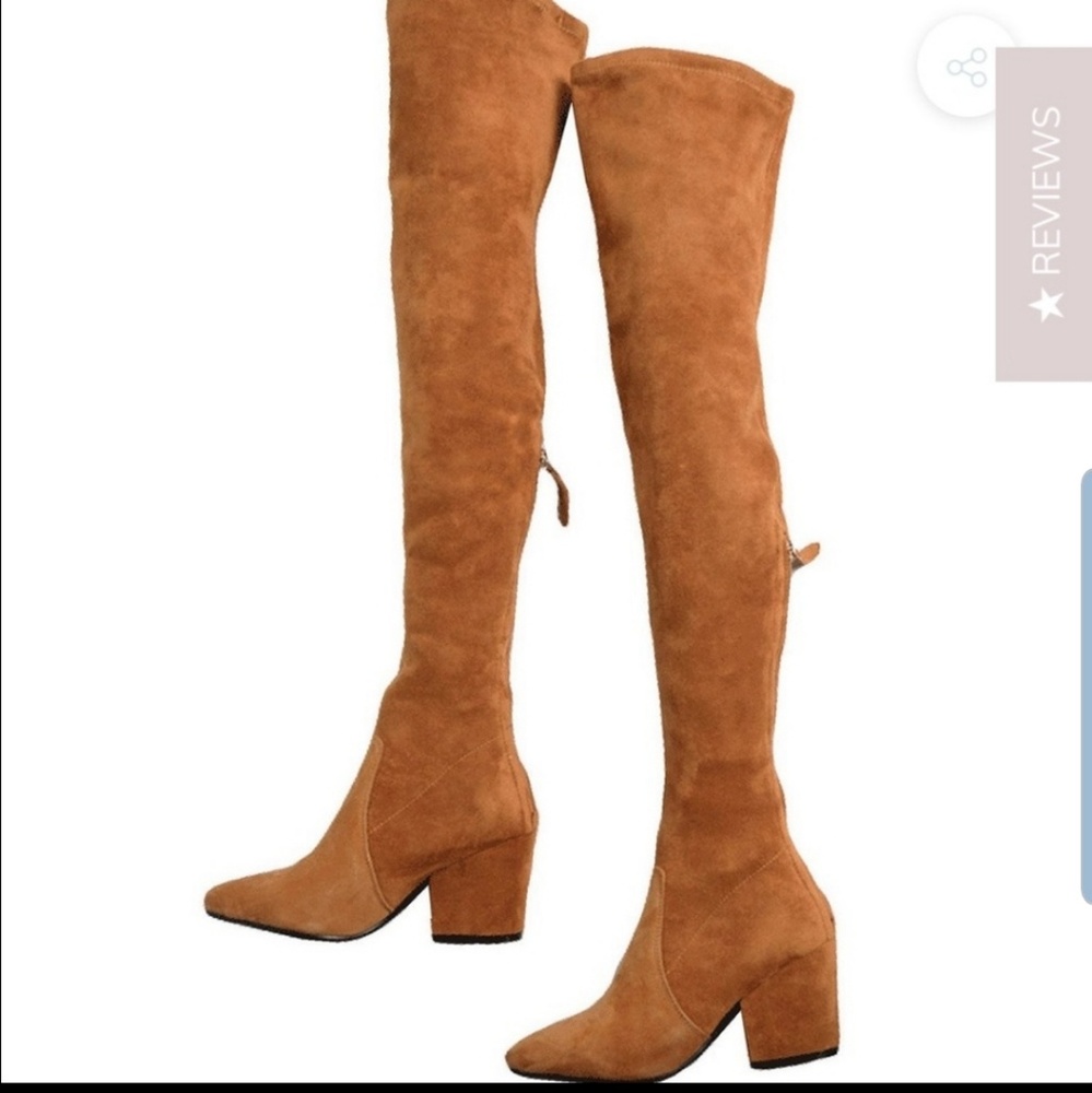 Marlo goodnight macaroon over the knee camel boot